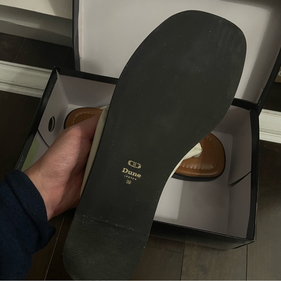 Dune London Leather Longisland White Sandals - Picture 9 of 9